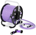 FREEDOM Portable and Wall-Mountable Garden Hose Reel equipped with 5/8' 100ft, Kink-Free Hybrid Hose, Lightweight, Easy Setup. Spray Nozzle and Leader Hose Included by Yunigo