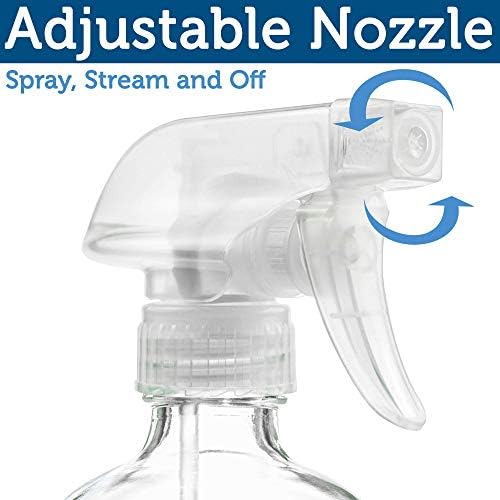 Large Clear Glass Spray Bottles, Empty, Refillable, Water, Fine Mist 16 oz - Image 3
