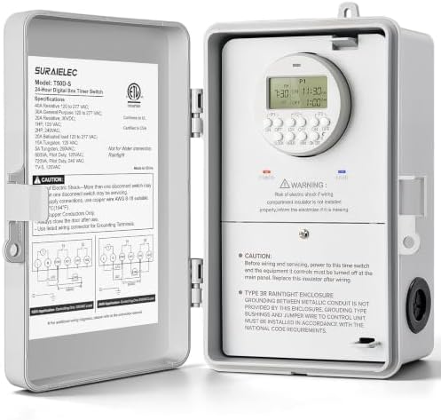 SURAIELEC Daily Cycle Digital Pool Timer, 40Amp 2HP, 120/240/277VAC by SURAIELEC