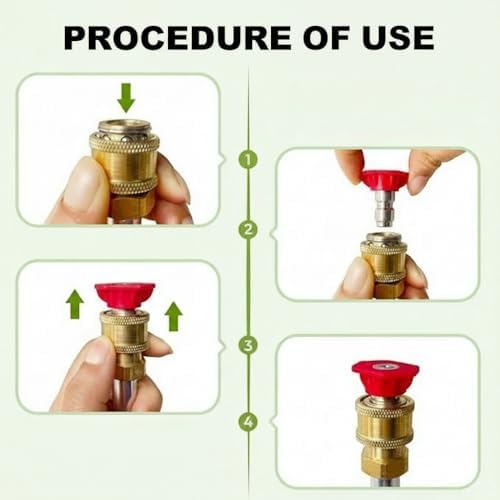 Garden Hose Nozzle High Pressure, Pressure Washer Gun for Garden Hose with 5 Interchangeable Nozzles, Jet Hose Pressure Nozzle for Car, Patio & Garden Cleaning – Black - Image 3