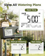 Brass Sprinkler Timer 3 Zone, Diivoo Water Hose Timer 3 Outlet for Garden, Programmable Automatic Irrigation with Rain Delay and Manual/Auto Mode Watering for Lawn, Yard, Pool - Image 4