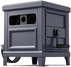 Garden Hose Reel Hideaway, Heavy Duty Metal Hose Reel Box Holds 125FT x 5/8" Hose, Steel Hose Storage Box with Manual Crank, Hose Guide and Leak-Proof Aluminum Connections, Stable 4-Leg Base by BreezeReel