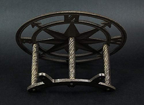 Zeckos Garden Hose Holder Compass Rose 12 Inch Cast Iron Bronze - Image 4