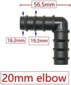 Generic 16mm 20mm 25mm Garden Irrigation Pipe Barb Connector Tee Elbow End Plug PE Pipe Coupler Micro Drip Irrigation Adapter For Garden(Brown) - Image 5