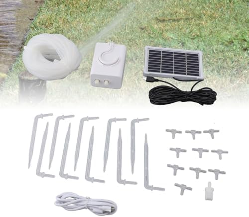AYNEFY Automatic Plant Waterer, Solar Powered Watering System with Timer, ABS Drip Irrigation Kit with Spray, 2000mAh for Garden Yard Patio Greenhouse - Image 3