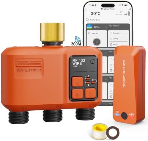 Smart WiFi Sprinkler Timer 3 Zone, Water Timer for Garden Hose Irrigation by XinFutureSprinklerTimer