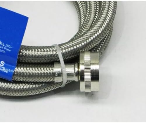 Stainless Steel Washing Machine 6' Set Inlet Fill Hoses with Washers Replacement for Supco 3806FFSS-2 - Image 3