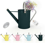 Galvanized Iron Watering Can for Indoor Plants, DIY Watering Cans for House Plant Garden Flower, Long Spout Water Can for Outdoor Watering Plants 6.44L 1.7Gallon (Dark Green) by Longrun