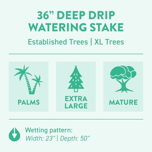 36 in. DEEP DRIP Large Tree Watering Stake (3 Pack) | UV-Protected ABS Plastic Tree Irrigation Spike for Extra-Large Sized Trees, Established Trees, and Palms - Image 5