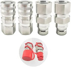 3/4" SAE Thread Flat Face Hydraulic Quick Connect Coupler Set Fit for Skid Steer,1/2" Body Heavy-Duty Carbon Steel Coupling with Dust Cap(4pcs) by LOSTAR