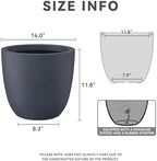 Kante Accent Round Bowl Charcoal Concrete Planter 14" Dia, Outdoor - Image 2