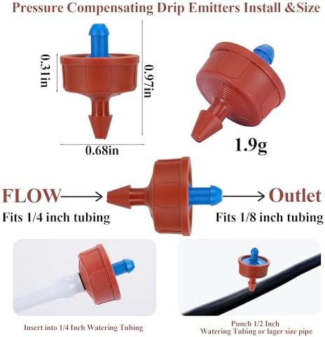 0.5 GPH Pressure Compensating Irrigation Spot Drippers,200Pcs - Image 2