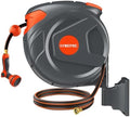 100FT Retractable Garden Hose Reel 1/2 Inch, Wall Mounted Heavy Duty Water Hose with Auto-Lock, Slow Return, 180° Swivel Bracket & 9-Pattern Spray Nozzle, UV Resistant Outdoor Hose Storage System by Unknown