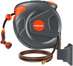 100FT Retractable Garden Hose Reel 1/2 Inch, Wall Mounted Heavy Duty Water Hose with Auto-Lock, Slow Return, 180° Swivel Bracket & 9-Pattern Spray Nozzle, UV Resistant Outdoor Hose Storage System by Unknown
