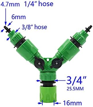 Hose Connector Adapter 10Pc Garden Hose 2 Way Tap Water Dispenser Quick Coupling Irrigation Valve 1/4 3/8" Garden Water Pipe Manifold Adapter (Color : B) - Image 4