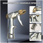 High Pressure Water Spray Sprayer, Heavy-Duty Metal Garden Hose Nozzle With Brass Connector For Plants And Lawn Cleaning Nozzles - Image 3