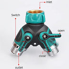 2 Way Hose Splitter NPT3/4 Heavy Duty Garden Diverter Y Shape Valve Water Pipe Connector Adapter - Image 3