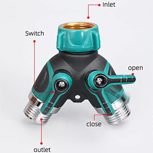 2 Way Hose Splitter NPT3/4 Heavy Duty Garden Diverter Y Shape Valve Water Pipe Connector Adapter - Image 3