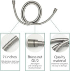 G-Sunny RV Outdoor Shower Head with Hose and Quick Connect Fittings - High Pressure 3-Spray Mode Shower Head with Pause Button-Easy Install for Camper,Travel Trailer (Brushed Nickel, 71"Hose) - Image 4