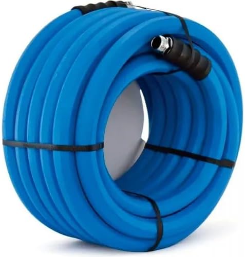 5/8 Inch x 100 Foot Hot Water Rubber Hose, Heavy-Duty EPDM Rubber Water Hose with 3/4 Inch GHT Brass Fittings, Polyester Braided, 500 PSI Burst Pressure - Image 3