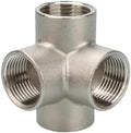 BUILDRA 1/4" 3/8" 1/2" 3/4" 1" 1.2" .5" Female 3/4/5 Ways Corner Splitter Stainless Steel Pipe Fitting Connector(4 Ways,2") by Unknown