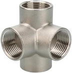 1/4" 3/8" 1/2" 3/4" 1" 1.2" .5" Female 3/4/5 Ways Corner Splitter Stainless Steel Pipe Fitting Connector(4 Ways,3/4") by Unknown