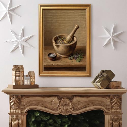 Gold Vintage Framed Mortar and Pestle Still Life Wall Art Kitchen Print - Image 4