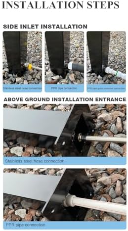 304 Stainless Steel Cylindrical Vertical Garden Water Column with Hose Stand ,Outdoor Anti-Freeze Faucet Column Watering Fountain Irrigation Post,Yard Water Dispenser Hydrant Floor Mount Water Tap - Image 5