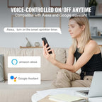VEVOR WiFi Sprinkler Timer, Single Outlet, Smart Hose Faucet Water Timer with Brass Inlet, APP Control via 2.4Ghz WiFi or Bluetooth, Voice Control with Alexa Google Assistant, IPX6 for Yard Watering - Image 6