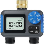 Sprinkler Timer, 2 Zone with Brass Swivel, Digital Irrigation Controller System with Rain Delay/Manual/Automatic Watering for Outdoor Garden Yard Lawn by Unknown