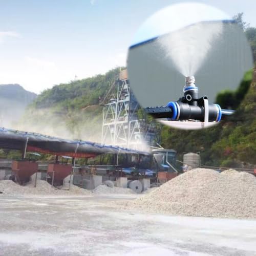 Mining Dust Control Mist Kit, Water Saving Spray with High Pressure Hose & Nozzles, Adjustable Water Output & Easy Install(70m(2756in/230ft)) by Unknown