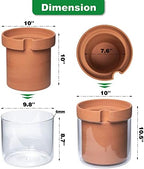 Phoenix Vine 10 Inch Self Watering Planter Pot, Terracotta Clay Pot with Glass Reservoir for Indoor Plants, Herbs, Flowers, Set of 1, 52-A-I-1 - Image 3