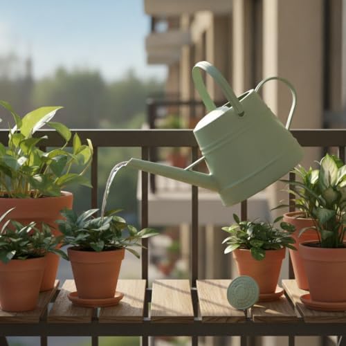 1 Gallon Plastic Watering Can with Long Spout for Indoor Plants, Balcony & Herb Gardens - Durable PP Pot Waterer - Image 2