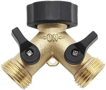 Garden Tap Splitter Brass 2/4 Way Faucet Water Splitter Y Type Garden Hose Splitter Watering Tap Connector Distributor for Outdoor Faucet for Outdoor (2 Way) by Unknown