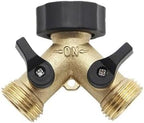 Garden Tap Splitter Brass 2/4 Way Faucet Water Splitter Y Type Garden Hose Splitter Watering Tap Connector Distributor for Outdoor Faucet for Outdoor (2 Way) by Unknown