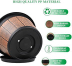 4 Pack 14 inch Plant Pots,Whiskey Barrel Planters with Drainage Holes - Image 5