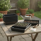 Indoor Gardening & Greenhouse Bench Seedling Trays, 10-Pack Solid Bottom Plant Germination Trays for Bottom Watering, 15.35 x 11.42 Inches - Image 3