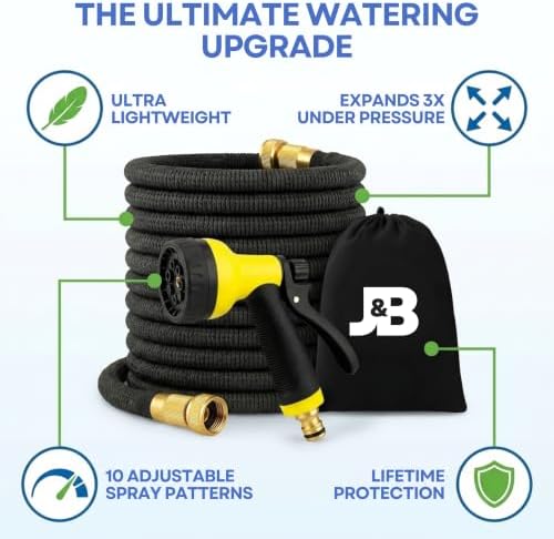 J&B XpandaHose 150ft Expandable Garden Hose, Lightweight, Brass Connectors - Image 6