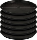 Eccliy 6 Pack Plastic Plant Saucer, Round, 23 Inch, Black by Eccliy