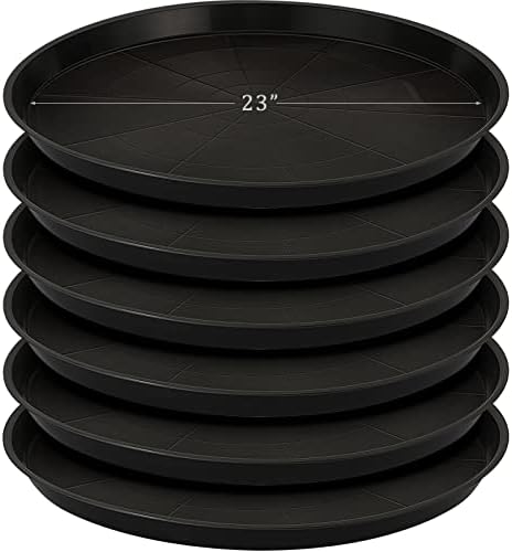Eccliy 6 Pack Plastic Plant Saucer, Round, 23 Inch, Black by Eccliy