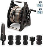 Professional Garden Hose Reel,Free Standing Or Wall Mounted 1/2" Hose 30Metre 65 Feet, Accessory Kit with Nozzle & 3/4" Inch Tap Fitting.Black-20m Hose Reel Set by Unknown