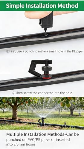 30-500Pcs G Type 360° Micro Rotary Sprinkler Heads, Rotating Refraction Atomizing Nozzles, Mist Sprayers for Garden Lawn Drip Irrigation System, Watering Atomizer Dripper (200) - Image 3