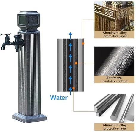 Outdoor Water Column with Faucet, Freestanding Floor Mounted Hydrant Water Tap, Garden Hose Holder with Brass Faucet, Outdoor Water Spigot, Outside Hose Faucet(65cm/26in) - Image 4