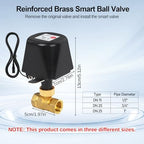 WIFI & Bluetooth Smart Water Valve, DN15 Ball Brass Valve, WIFI Control Water Shutoff Valves Compatible With Alexa, Google and Application Program iOS/Android, Only 2.4GHZ WiFi(1/2") - Image 2