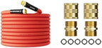 SPECILITE 5/8" x 50 ft Hot/Cold Water Hose + Garden Hose Adapter, Red, Rubber and Polymer, Garden Hose, Water Hose, 1 Pack by SPECILITE
