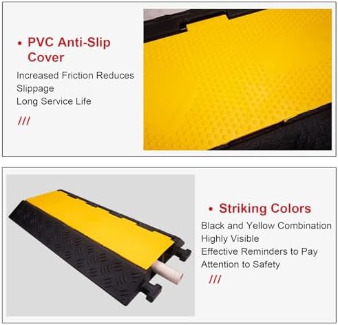 Cable Protector Ramp, Hose Protector Ramp with Flip-Open Top Cover, Modular Cable Ramps Rubber and Plastic, 1102 Lbs Load Capacity(100 * 26.5 * 7cm/39 * 10.4 * 2.8in) - Image 5