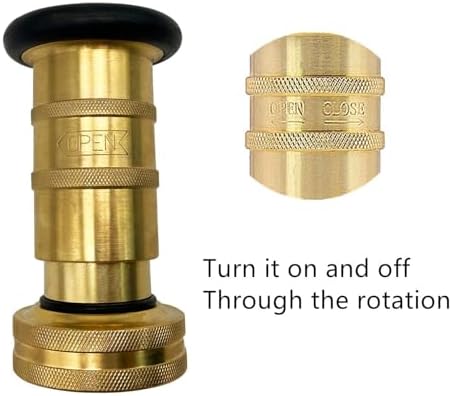 SAFBY Fire Hose Nozzle Brass Fire Equipment Spray Jet Fog (1" NPT/NPSH) - Image 3