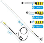 24 FT Telescoping Pressure Washer Wand Extension, Aluminum Power Washer Extension Wand with Turbo Nozzle, 5 Nozzle Tips, 2 Adapters, Harness, Gutter Cleaning Tools from The Ground - Image 4