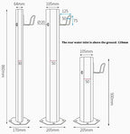 Outdoor Stainless Steel Square Water Column, Hose Stand with Faucet, Free Standing Column for Home Insulation and Antifreeze, Used Irrigation Watering Long double tap - Image 7