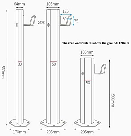 Outdoor Stainless Steel Square Garden Water Column, Garden Hose Stand with Faucet, Free Standing Water Column for Home Garden Insulation and Antifreeze, Used for Garden Irrigation and Watering - Image 7